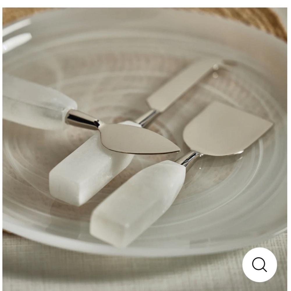 NWT Alabaster and stainless Steel Cheese Knives Serving Set. - Picture 6 of 9